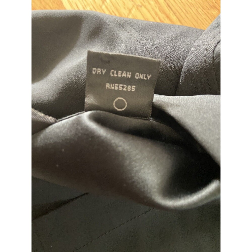 Vintage Y2K Express Silk Button Down Shirt Size 7/8 Black Fitted Office Siren - Picture 5 of 11